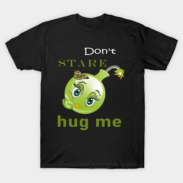 Kawai Sensitive Girl wants a Green Hug T-Shirt by Lintvern